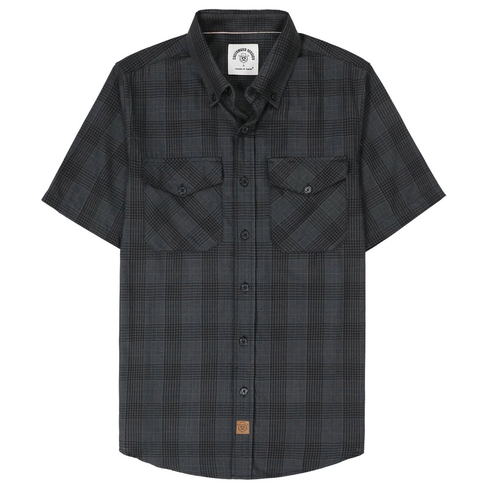 Dubinik Bamboo Viscose Men’s Short‎ Sleeve Button Down Pockets Shirt 4XL